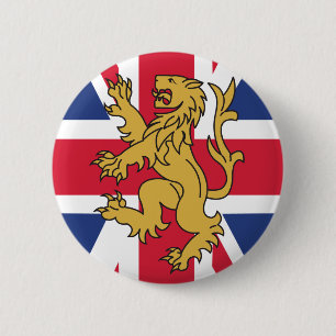 Lejon UK-flagga Knapp