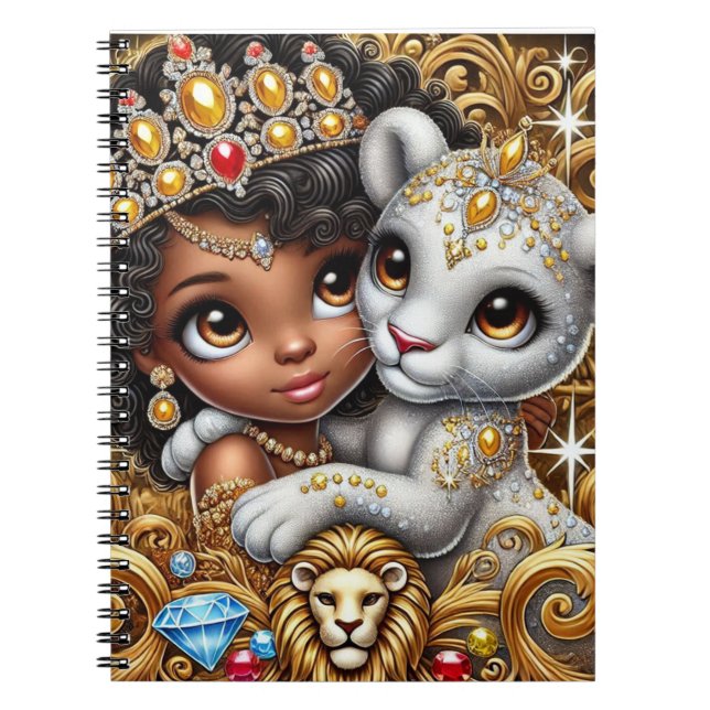 Lejon Unge & Princess Notebook 2 Anteckningsbok (Framsidan)
