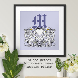 Lejon upprätt Renaissance Bröllop Poster