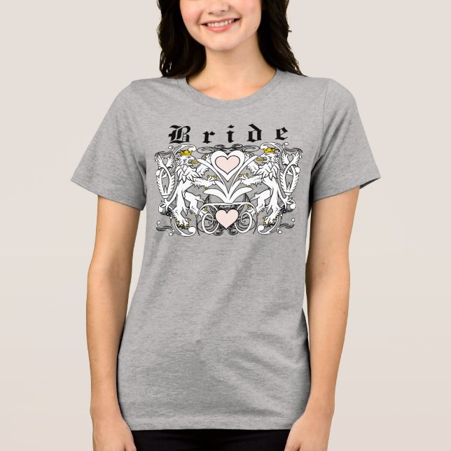 Lejon upprätt Renaissance Bröllop T-shirt I Triblend-tyg (Framsida)