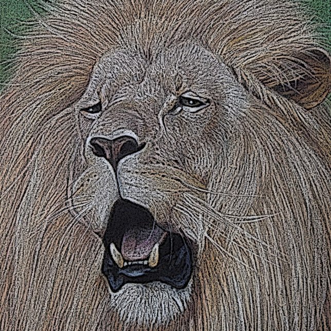 lejon upprinnande stor kattkonst fickplunta (Skapare uppladdad)