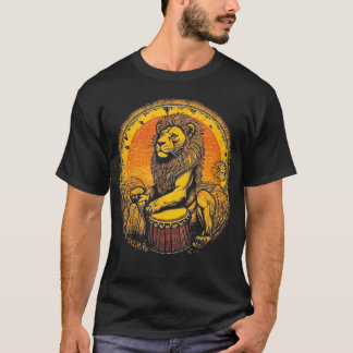 Lejon uppspelning Djembe Drum Drumming Drummer Afr T Shirt