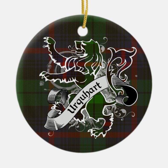 Lejon Urquhart Tartan Julgransprydnad Keramik (Framsidan)