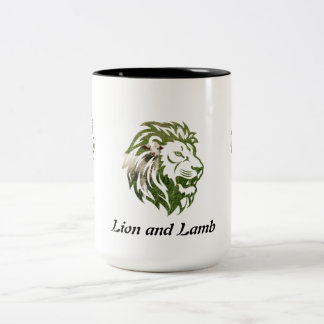 Lejon utformning och Lamb mugg-design Två-Tonad Mugg