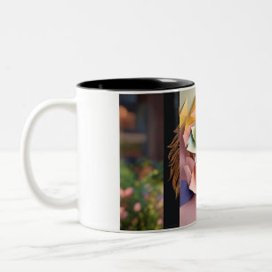 Lejon utskrift med två tonvis Mugg
