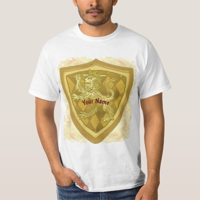 Lejon Vapensköld Shield T Shirt (Framsida)