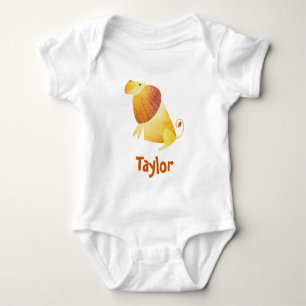 Lejon vattenfärg t shirt