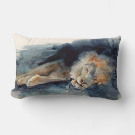 lejon vattenfärgssovande lumbarkudde