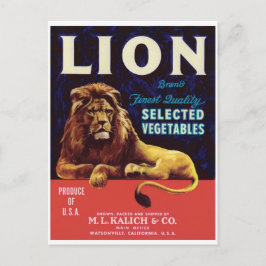 Lejon Vegetables Watsonville California Vintage US Vykort