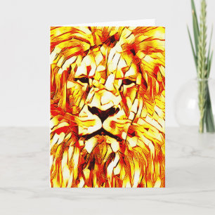 Lejon Vibrant Art-kort Kort