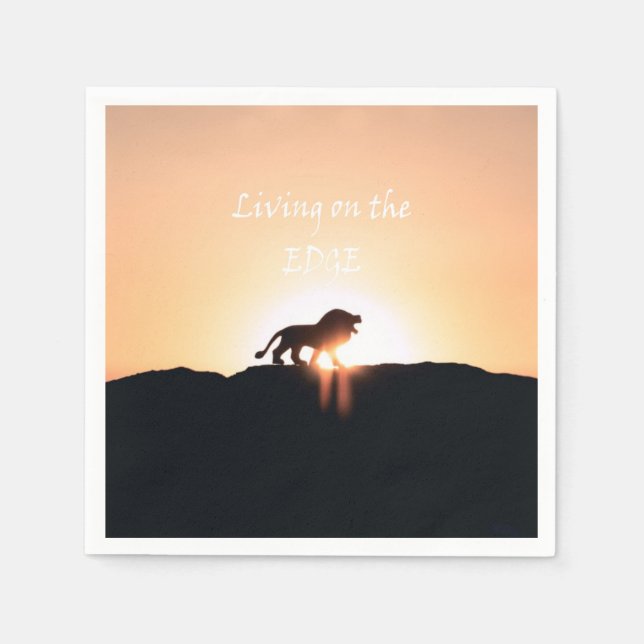 Lejon vid solnedgången Levande vid KANT Pappersservett (Framsidan)