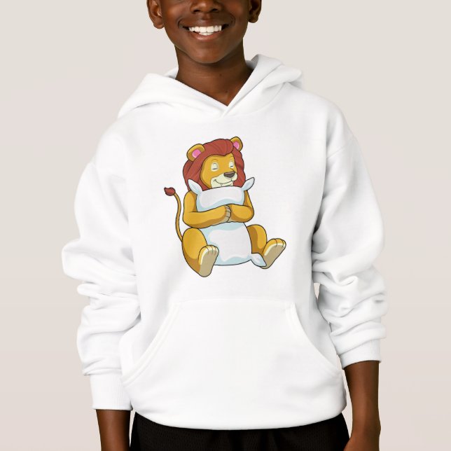 Lejon vid sömnad med fyllning t shirt (Framsida)