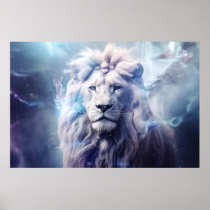 Lejon Vild Animal Majestic Wilderness Surrealist Poster