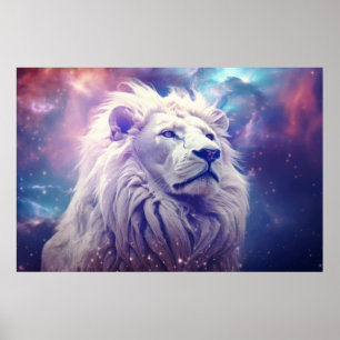 Lejon Vild Animal Majestic Wilderness Surrealist Poster