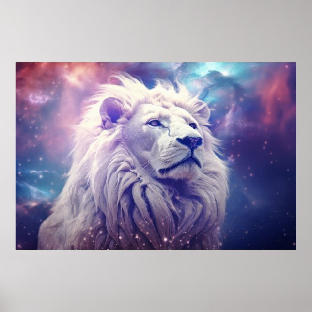 Lejon Vild Animal Majestic Wilderness Surrealist Poster (Framsidan)