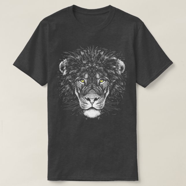 Lejon Vild Big Cat Wildlife Monochromatic T Shirt (Design framsida)