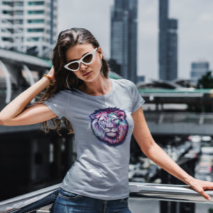 Lejon Vild Djurhuvud T Shirt