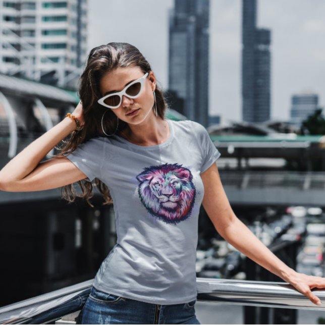 Lejon Vild Djurhuvud T Shirt (Skapare uppladdad)