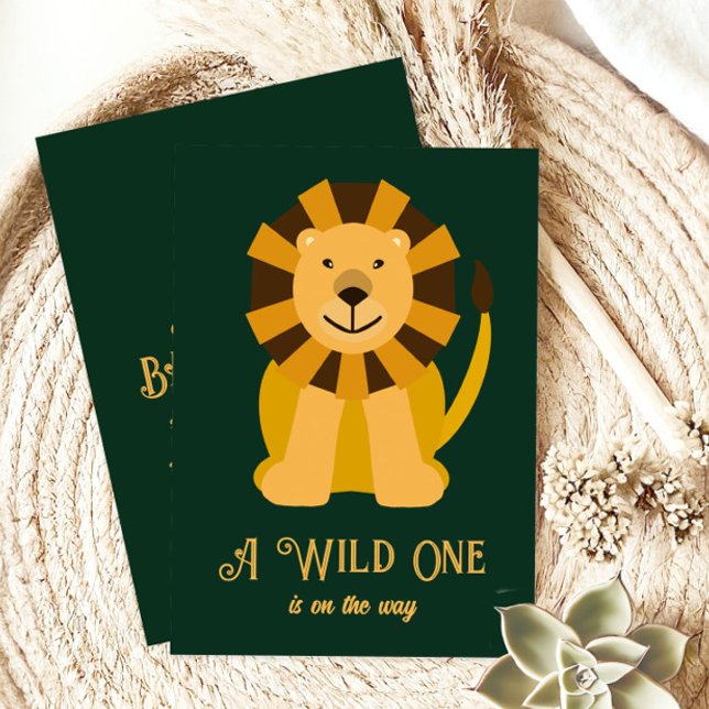Lejon Vild En babyskabinka, Jungle Safari Theme Inbjudningar (Skapare uppladdad)