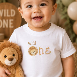 Lejon Vild En Första Födelsedags Baby Pojke T-Shir T Shirt