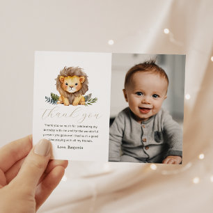 Lejon Vild Ett födelsedagsfoto - tack för ditt kor Inbjudningar