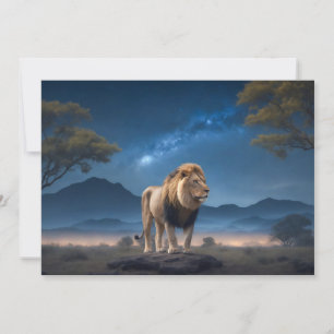 Lejon Vild Majestic Animal on a Starry Galaxy nigh Meddelande