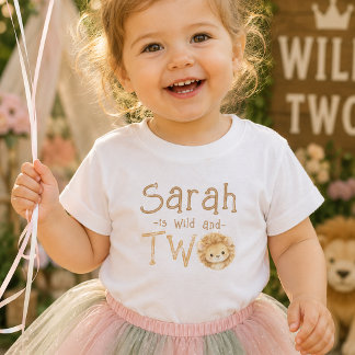 Lejon Vild och Två 2-års födelsedag Baby T-Shirt
