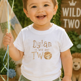 Lejon Vild och Två 2-års födelsedags baby T-shirt