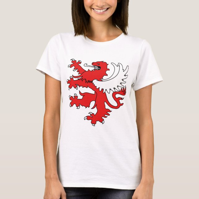 Lejon Vingar Ställsymbol Power Tunga Klo Red T Shirt (Framsida)