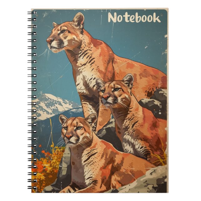 Lejon vintage för kugarbergen anteckningsbok (Framsidan)