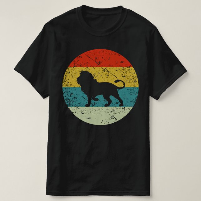 lejon vintage silhuett 70 s t shirt (Design framsida)