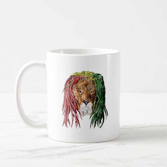 Lejon vintageRasta Reggae Kaffemugg (Vänster)