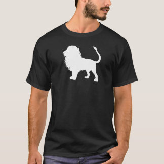 lejon vit på mörk t-shirt