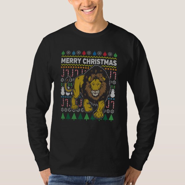 Lejon Vuxen julsötare T-shirt (Framsida)