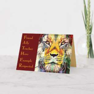 Lejon Wildlife Art Far Acronym Fars dag Kort