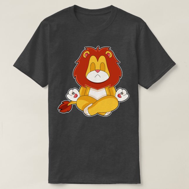 Lejon Yoga Fitness Meditation T Shirt (Design framsida)