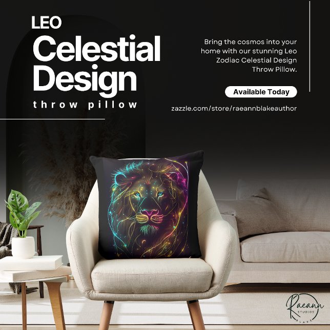Lejon Zodiac Himmelsdesign Kudd Kudde (Skapare uppladdad)
