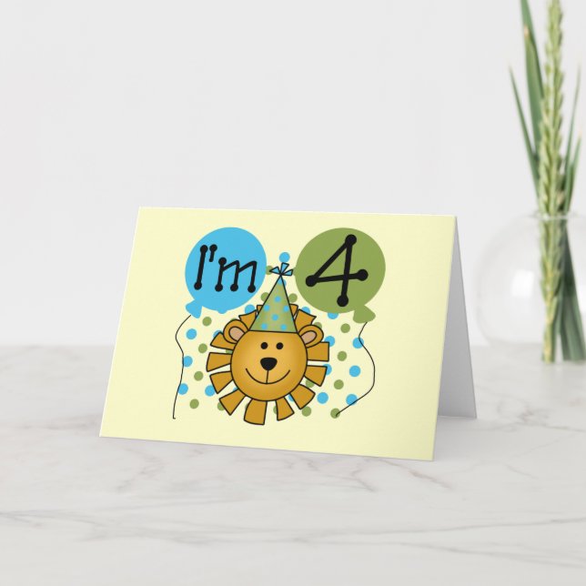 Lejona 4e födelsedagen T-tröjor och presenter Kort (Framsida)