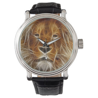 Lejona Ansikte Fractal Art Wildlife Wrist Watch Armbandsur