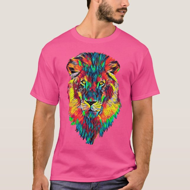 Lejona Ansikte Head Porträtt T Shirt (Framsida)