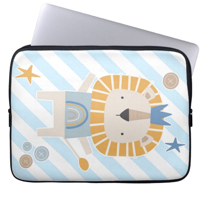 Lejona Ansikte Lejona Hand plockade Laptop Fodral (Framsidan)