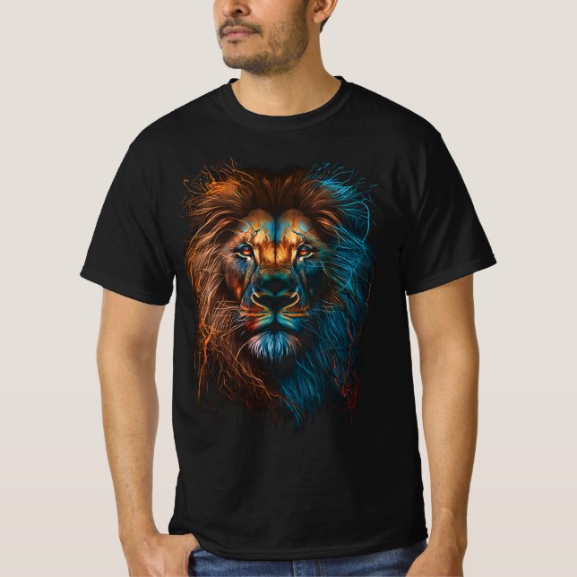 Lejona Ansikte Shirt, African Safari Shirt T Shirt (Framsida)