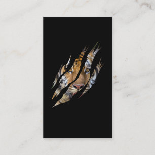 Lejona Ansikte Tiger Safari Klo Torn Visitkort