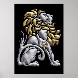 Lejona art décoguld & silver poster