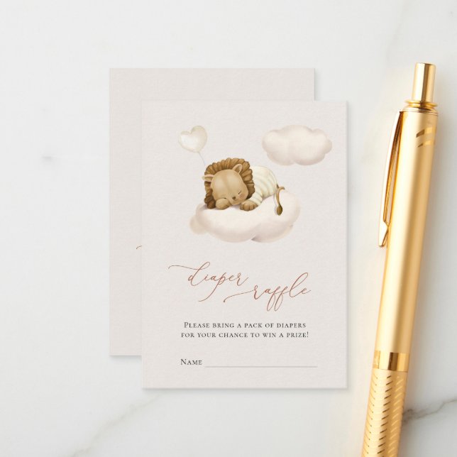 Lejona Baby Cloud Balloon Diaper Raffle Biljett Tilläggskort (Fram/Back In Situ)