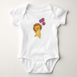 Lejona ballonger flyger uppåt utsöndrade djur för t shirt