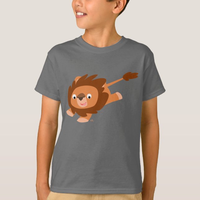 Lejona barn, T-shirt, Cute Living Tecknad Tröja (Framsida)
