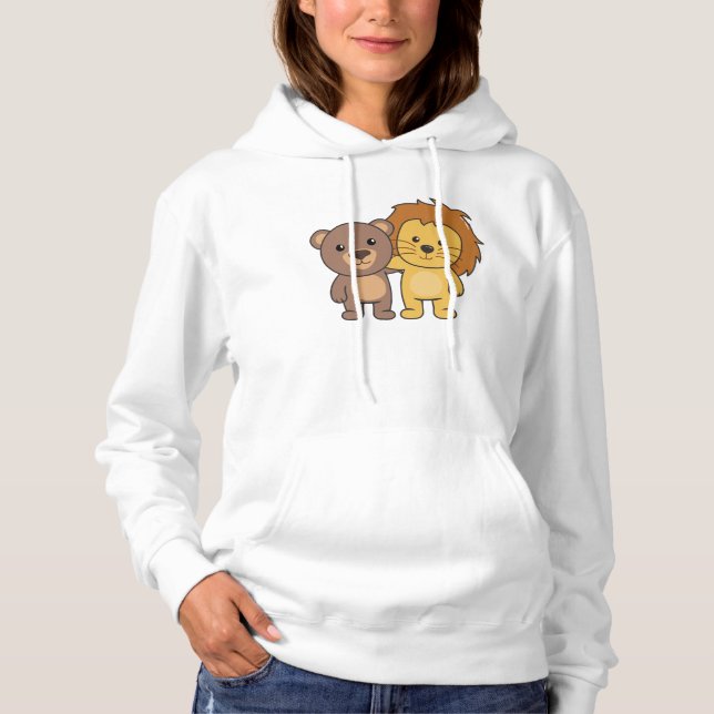 Lejona björnhusdjursdjur, rutedjur, kugghudingar t shirt (Framsida)