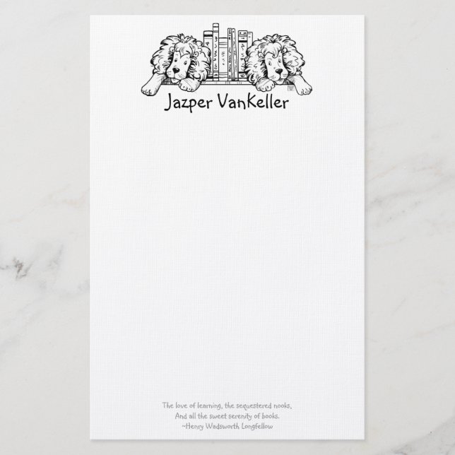 Lejona Bok slutar med personlig kontorsutrustning Brevpapper (Framsida)