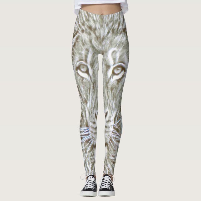Lejona djura trycksportar leggings (Framsida)